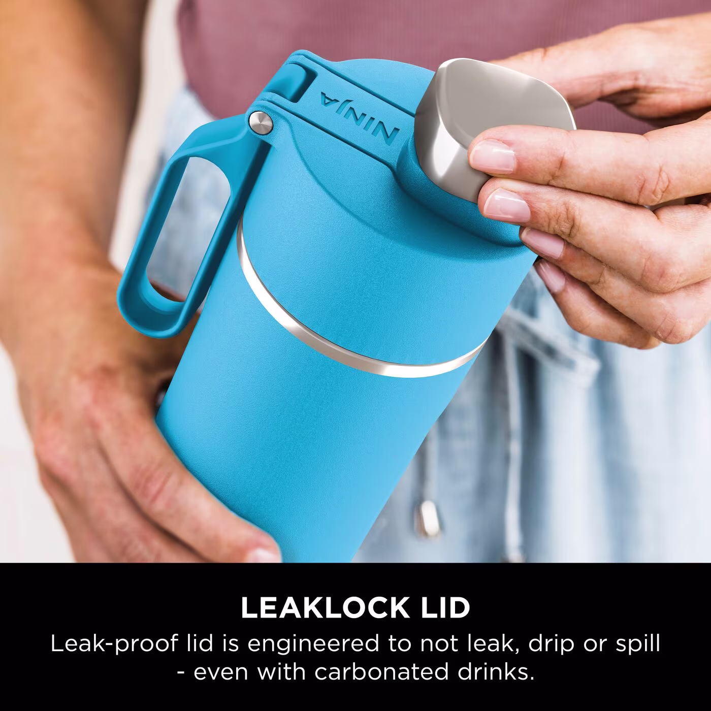 Ninja Thirsti 530 ml Travel Bottle – Tropical Blue DW1801EUUKSB