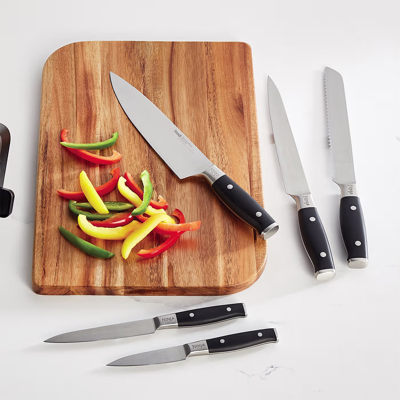 Ninja Foodi StaySharp Knife Block with Integrated Sharpener – 5-Piece Set [K32005UK]