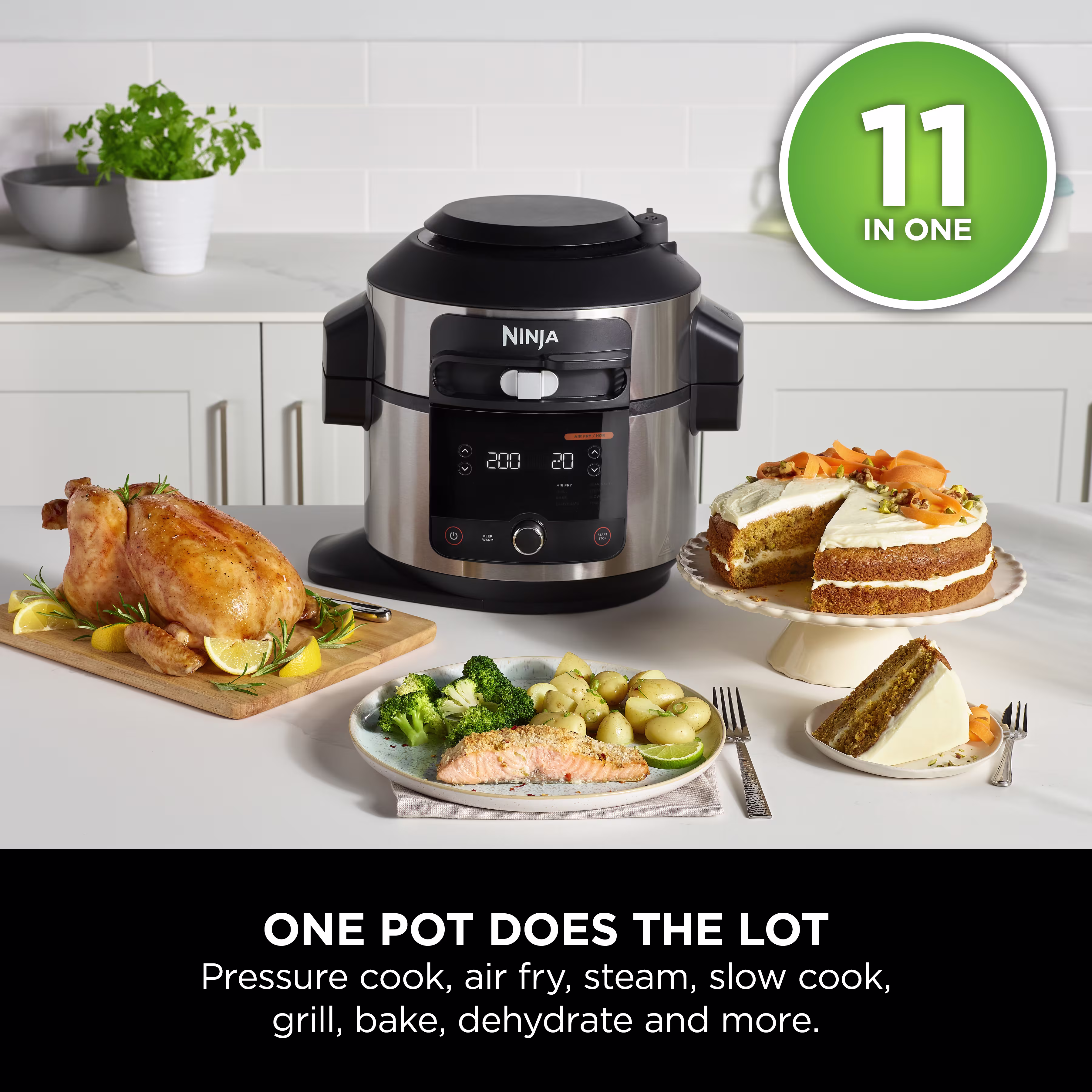 Ninja Foodi 11-in-1 SmartLid Multi-Cooker 6L OL550UK
