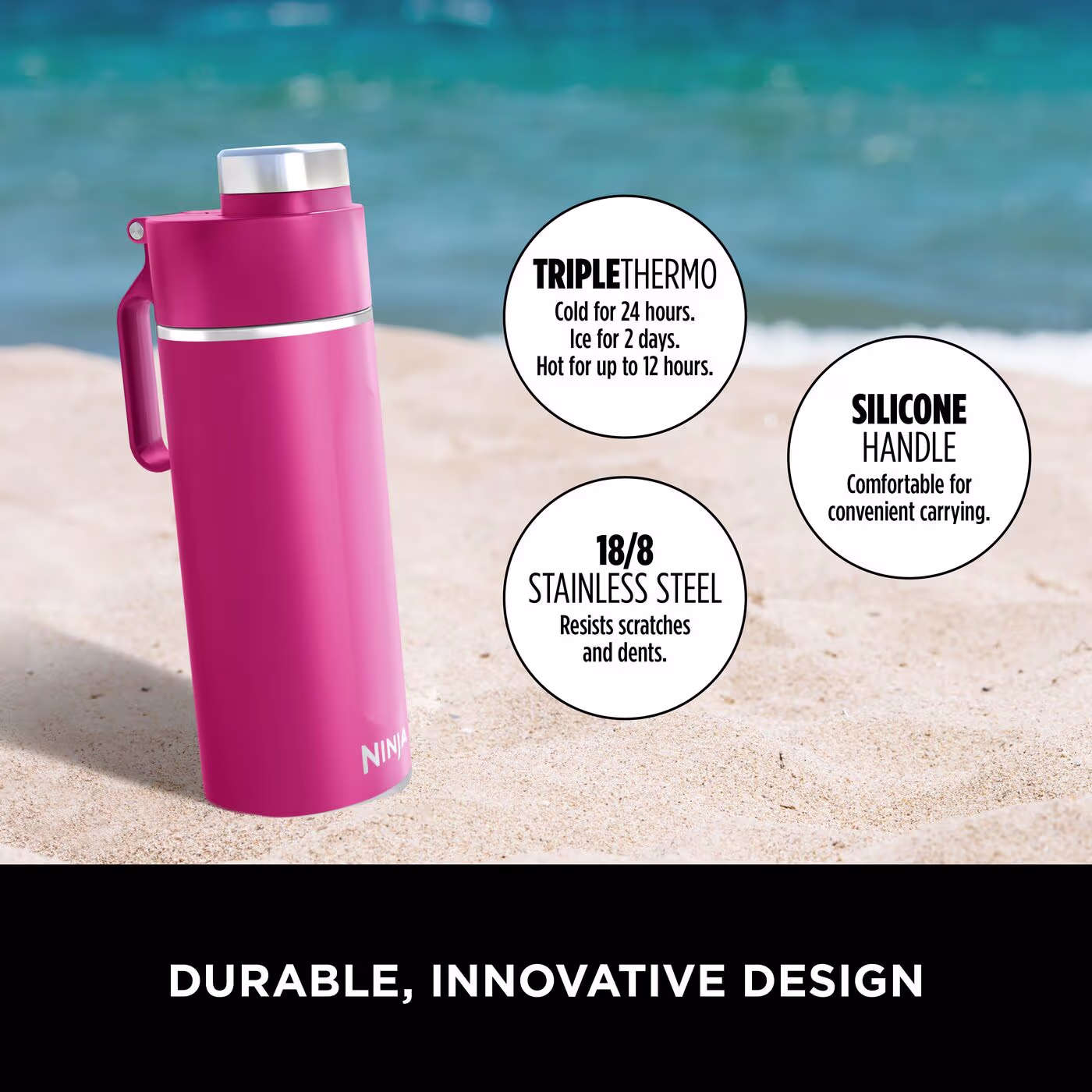 Ninja Thirsti 700 ml Travel Bottle – Hot Pink DW2401EUUKBP