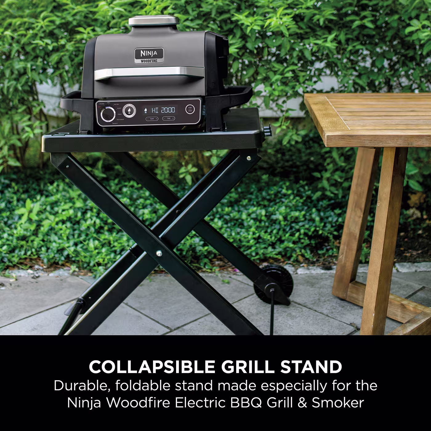 Ninja Woodfire Electric BBQ Grill Stand & Cover Bundle