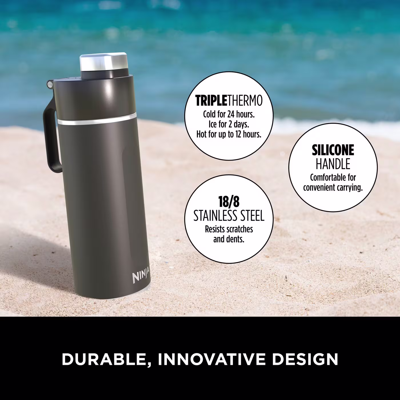 Ninja Thirsti 530 ml Travel Bottle – Black DW1801EUUKBK