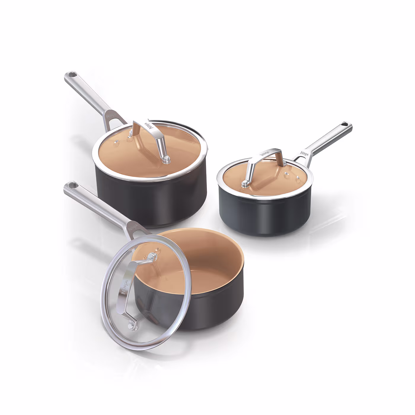 Ninja Extended Life Ceramic 3-Piece Saucepan Set CW93000UK