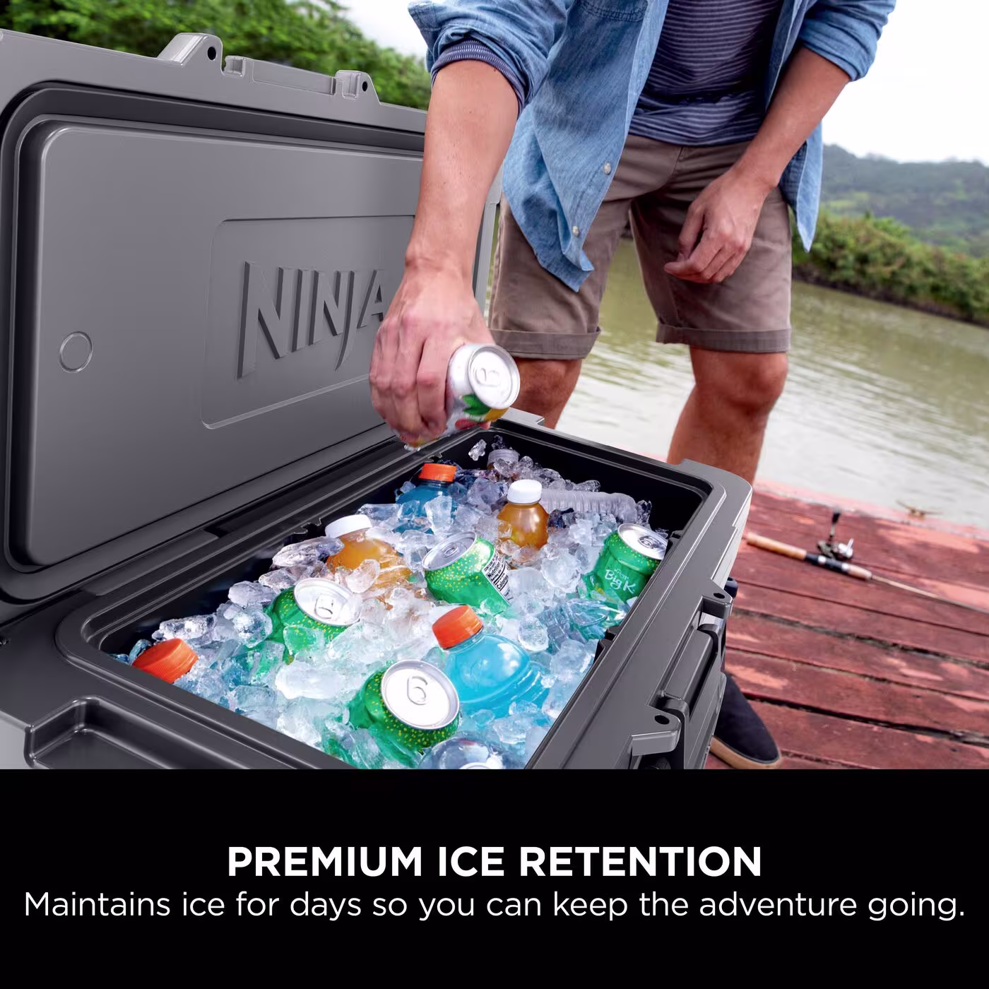 Ninja FrostVault 65QT/61L Wheeled Cooler with Dry Zone, Slate Grey FB265EUUKGY