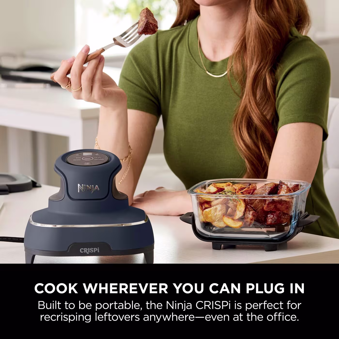 Ninja CRISPi 4-in-1 Portable Glass Air Fryer - Cyber Space - Family Set