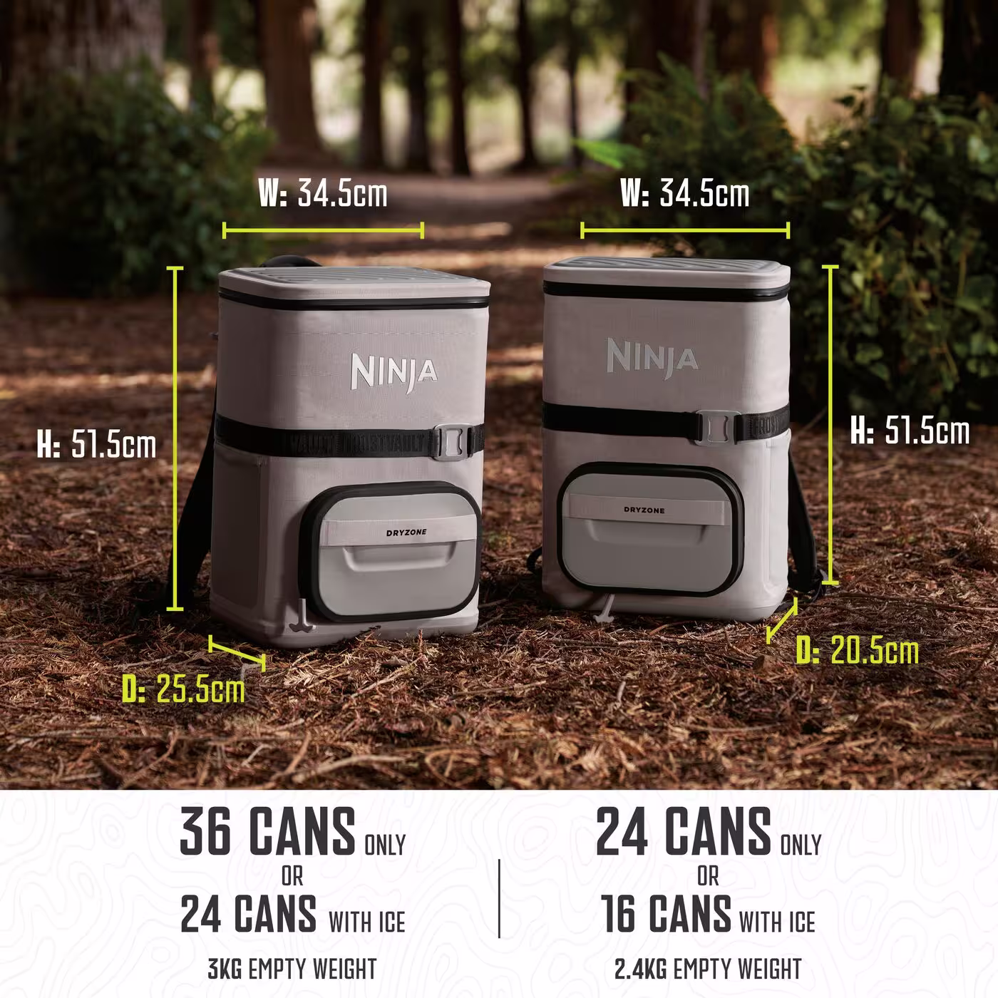 Ninja FrostVault Go 17 litre 24-Can Backpack Soft Cooler - Birch Beige