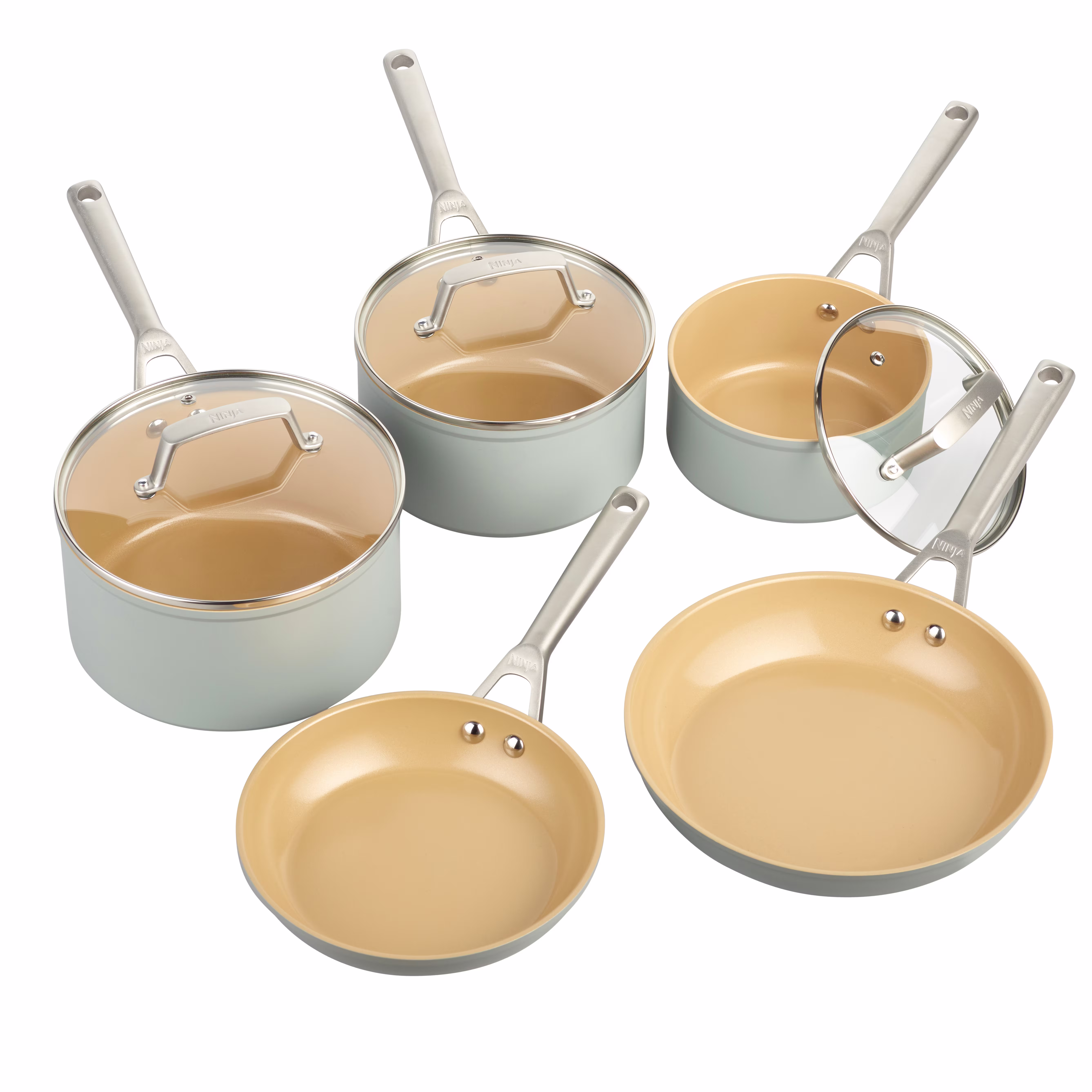 Ninja Extended Life Ceramic 5-Piece Frying Pan & Saucepan Set - CW95000EUUKDB