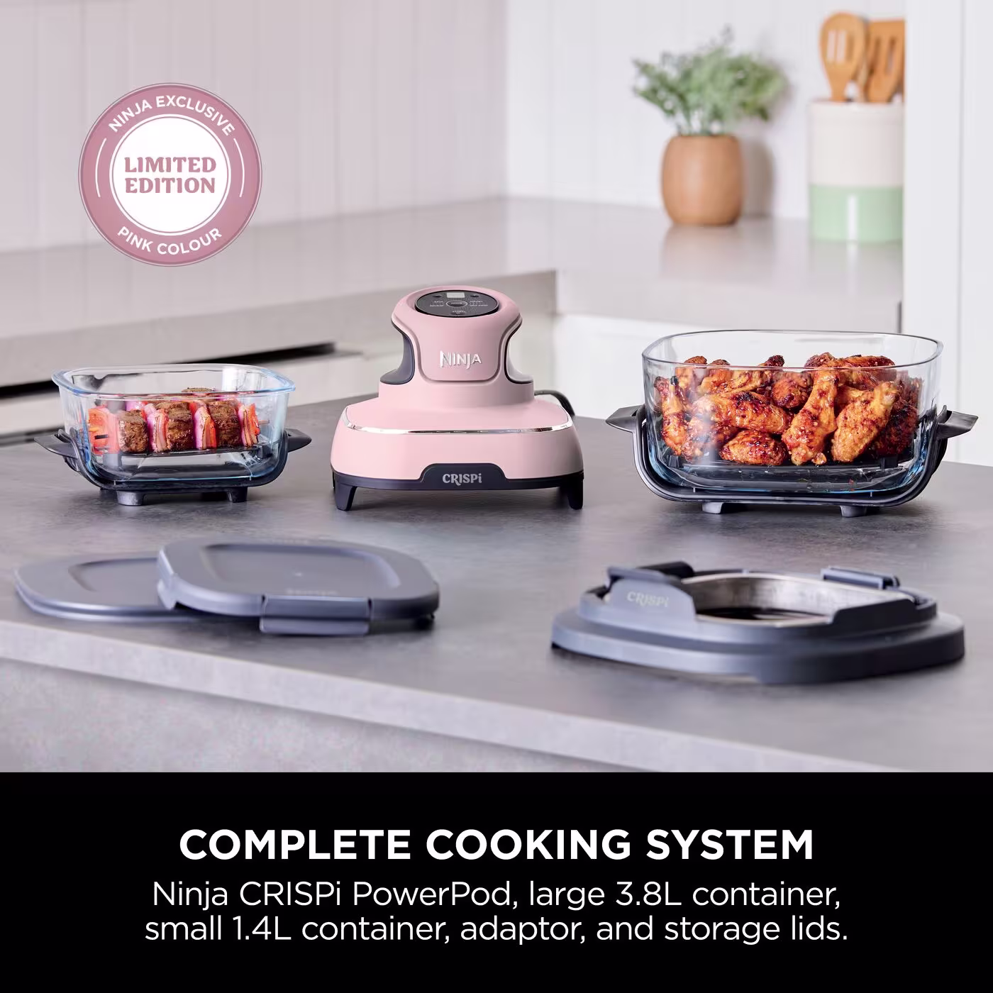 Ninja CRISPi 4-in-1 Portable Glass Air Fryer - Pink FN101UKPK