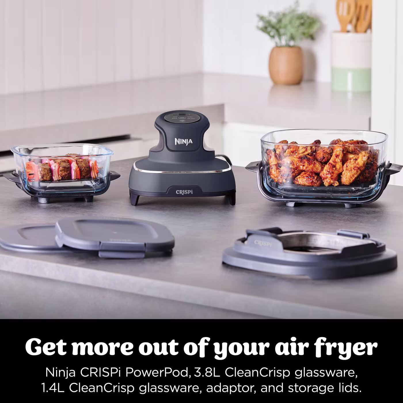 Ninja CRISPi 4-in-1 Portable Glass Air Fryer - Cyber Space FN101UKGY