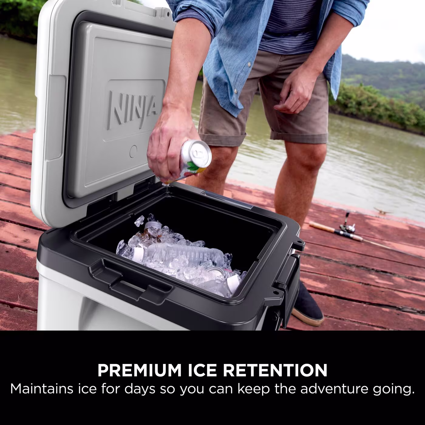 Ninja FrostVault 30QT/28L Wheeled Cooler with Dry Zone, Cloud White FB230UKWH