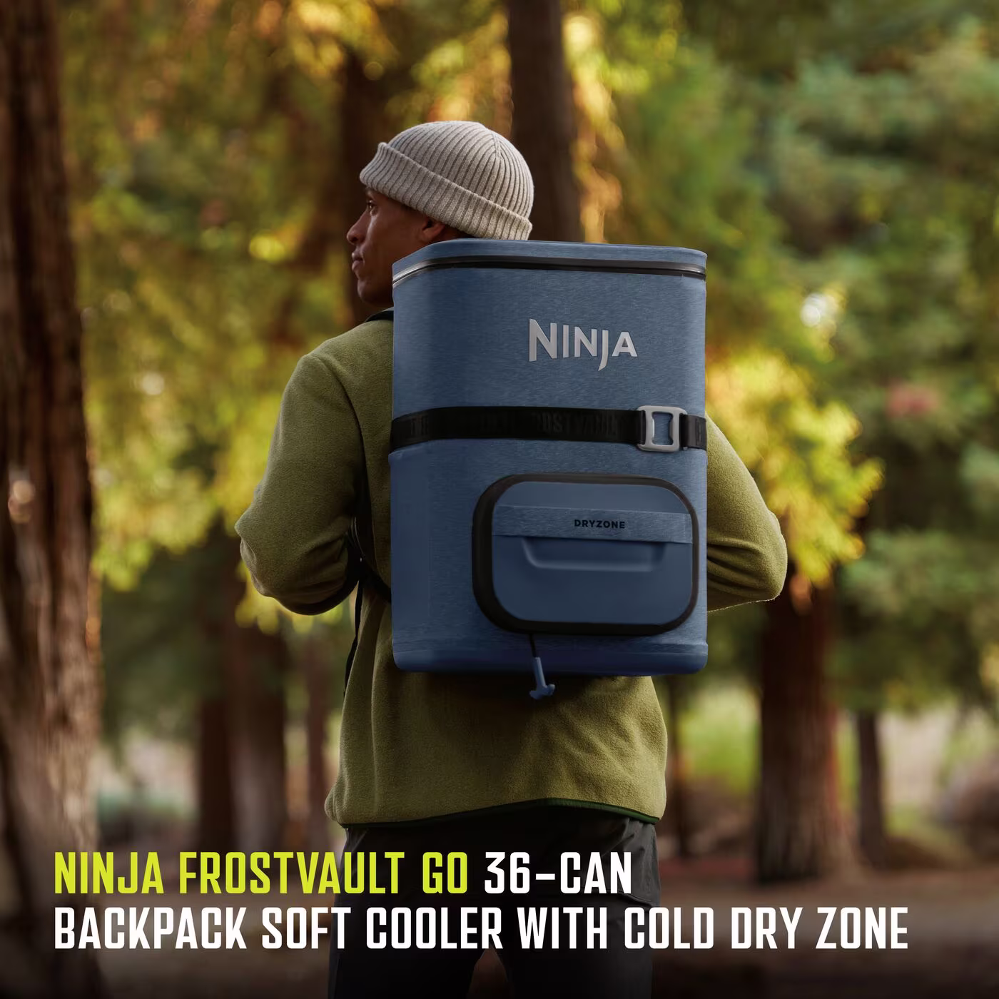 Ninja FrostVault Go 23 litre 36-can Backpack Soft Cooler - Lakeshore Blue