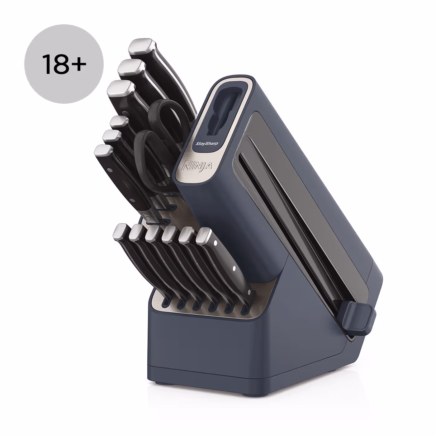 Ninja Foodi StaySharp Knife Block with Integrated Sharpener Deluxe 14-Piece Set - Cyber Space K32014UKCYD