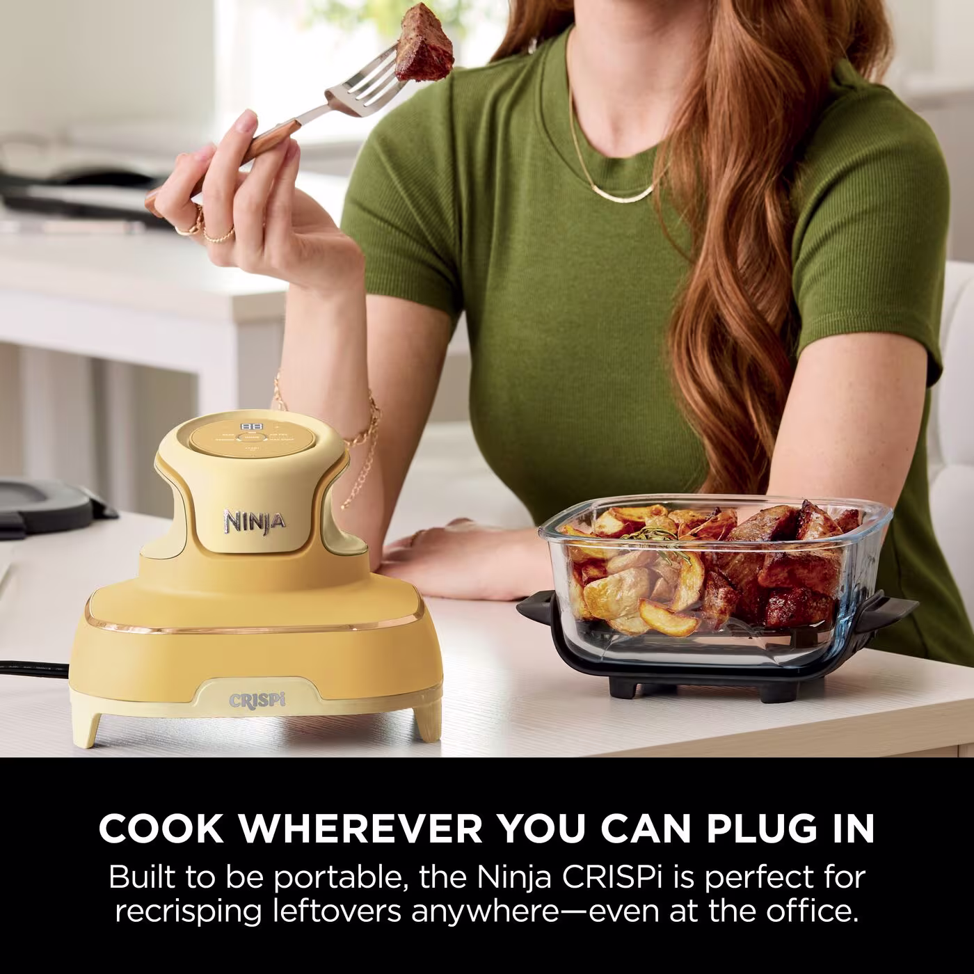 Ninja CRISPi 4-in-1 Portable Glass Air Fryer - Ginger Snap FN101UKGD