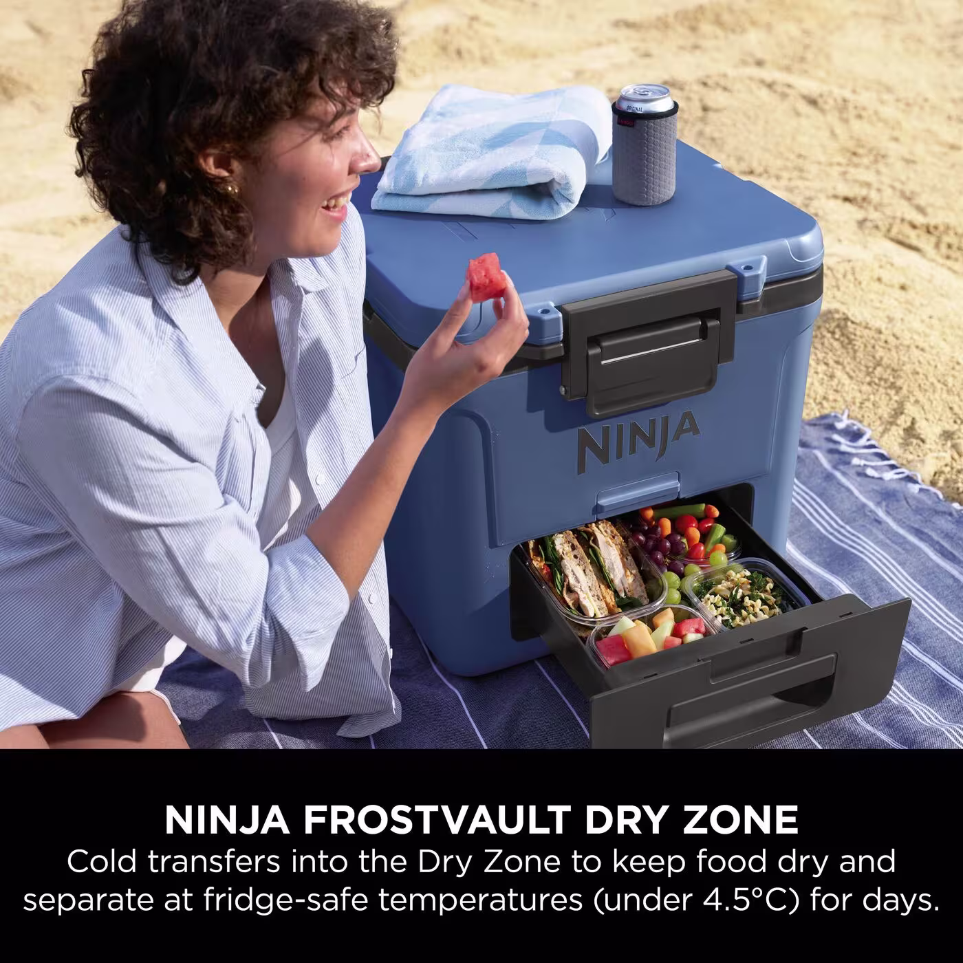 Ninja FrostVault 30QT/28L Wheeled Cooler with Dry Zone, Lakeshore Blue FB230UKBL