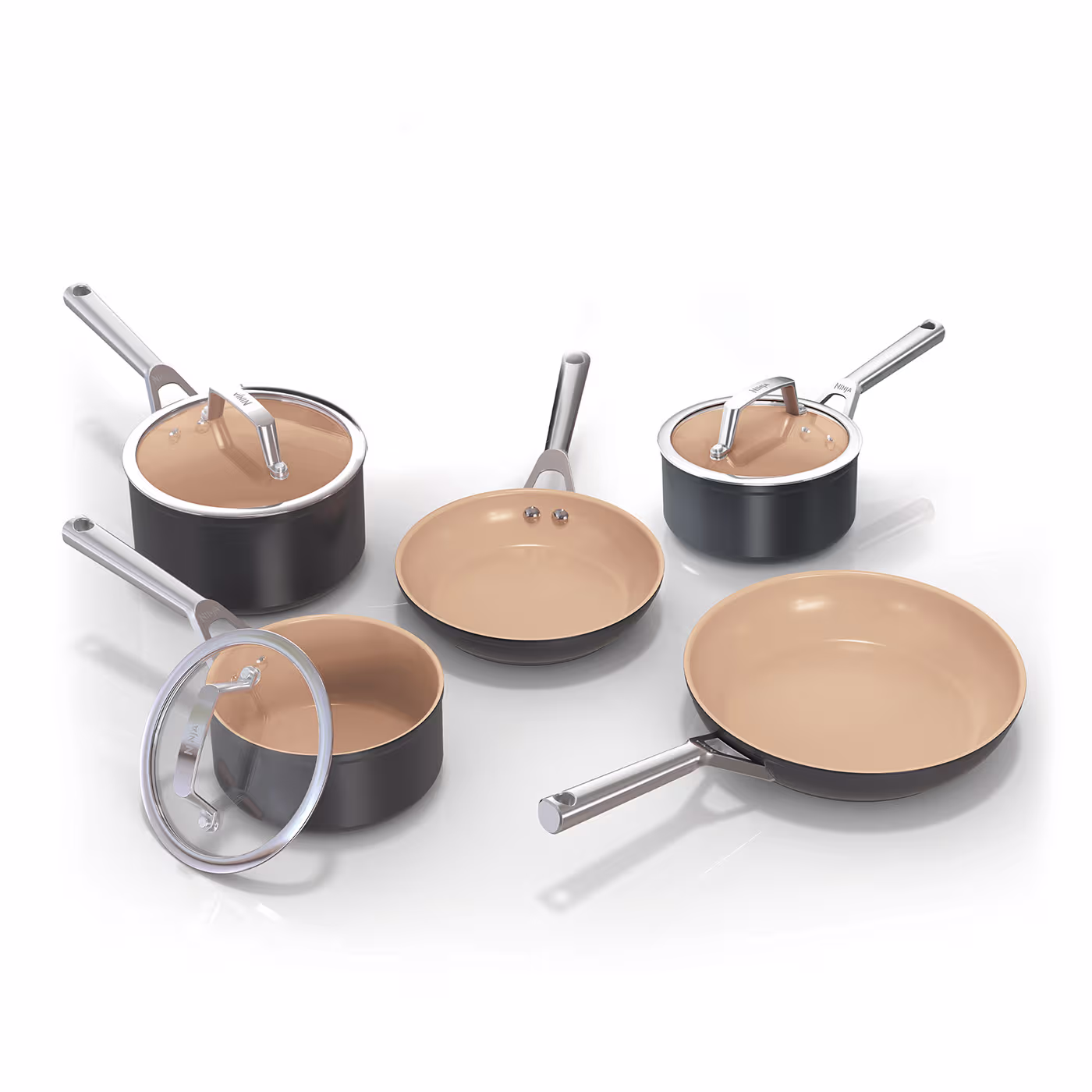 Ninja Extended Life Ceramic 5-Piece Frying Pan & Saucepan Set CW95000UK