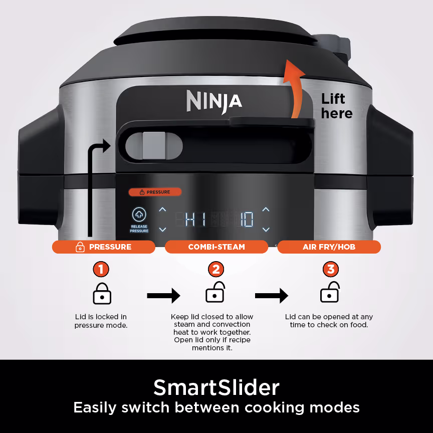 Ninja Foodi MAX 15-in-1 SmartLid Multi-Cooker with Smart Cook System 7.5L OL750UK