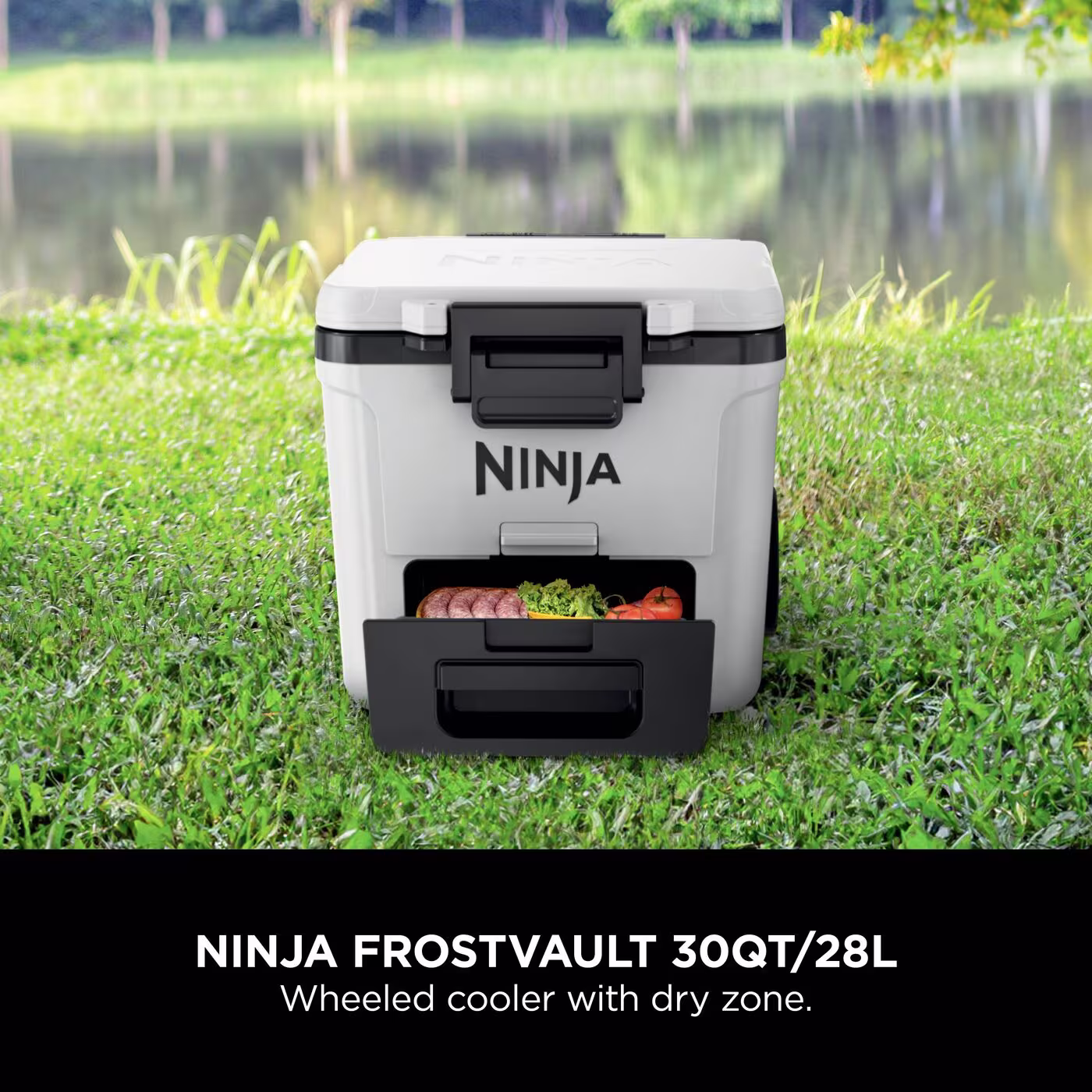 Ninja FrostVault 30QT/28L Wheeled Cooler with Dry Zone, Cloud White FB230UKWH