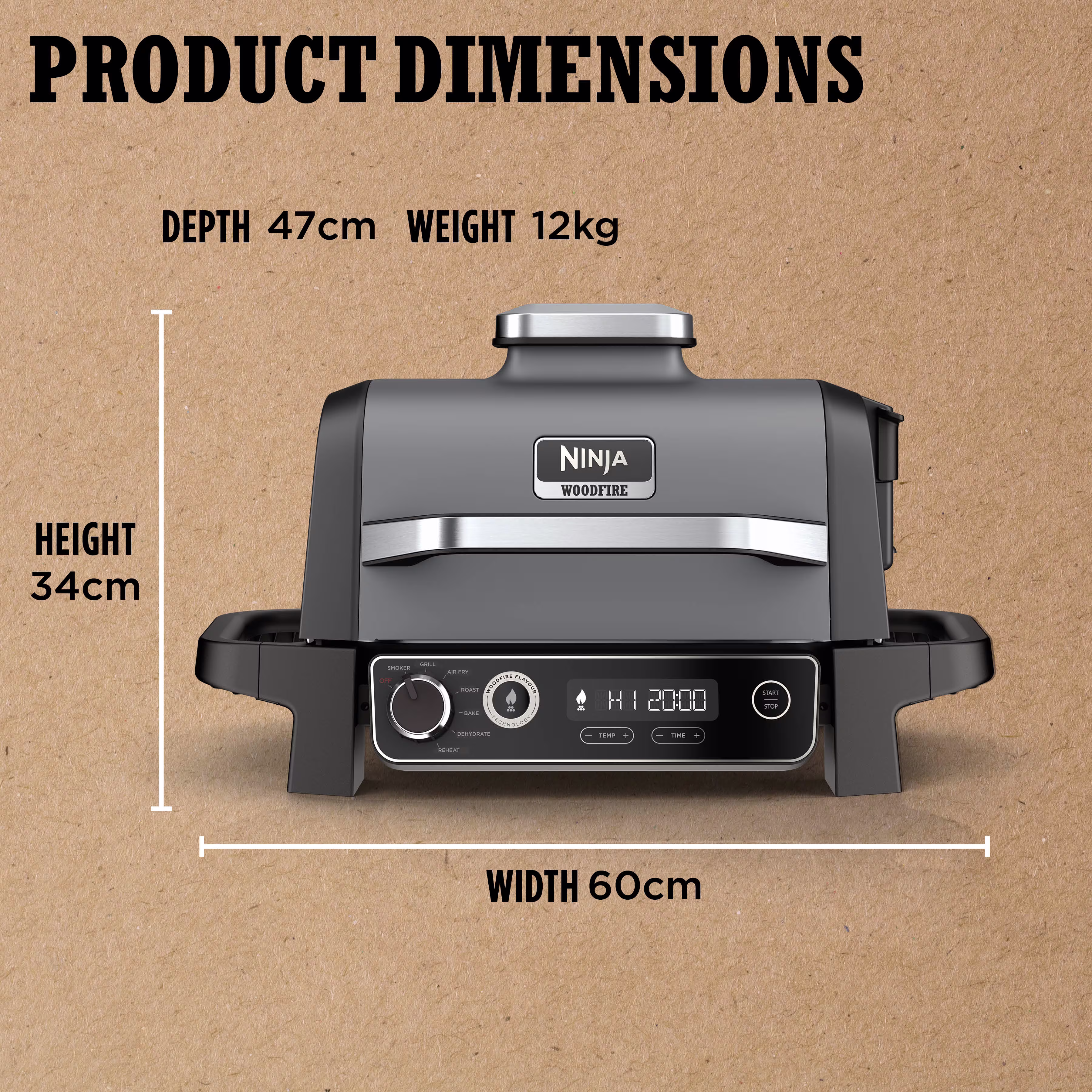 Ninja Woodfire Electric BBQ Grill & Smoker with Stand & Cover