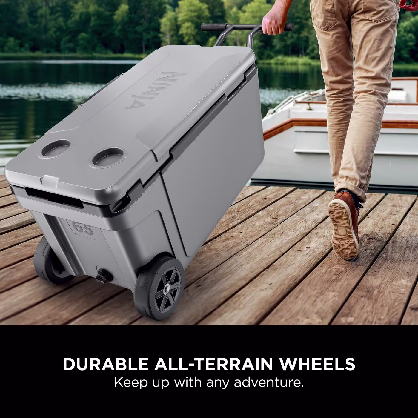 Ninja FrostVault 65QT/61L Wheeled Cooler with Dry Zone, Slate Grey FB265EUUKGY