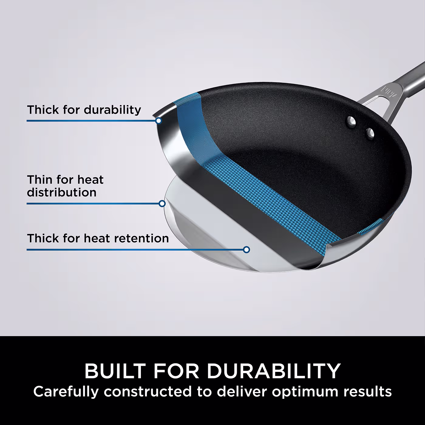 Ninja ZEROSTICK Stainless Steel 3-Piece Pan Set - C63000UK