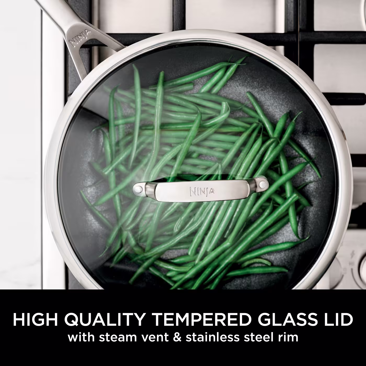 Ninja ZEROSTICK Stainless Steel 3-Piece Pan Set - C63000UK