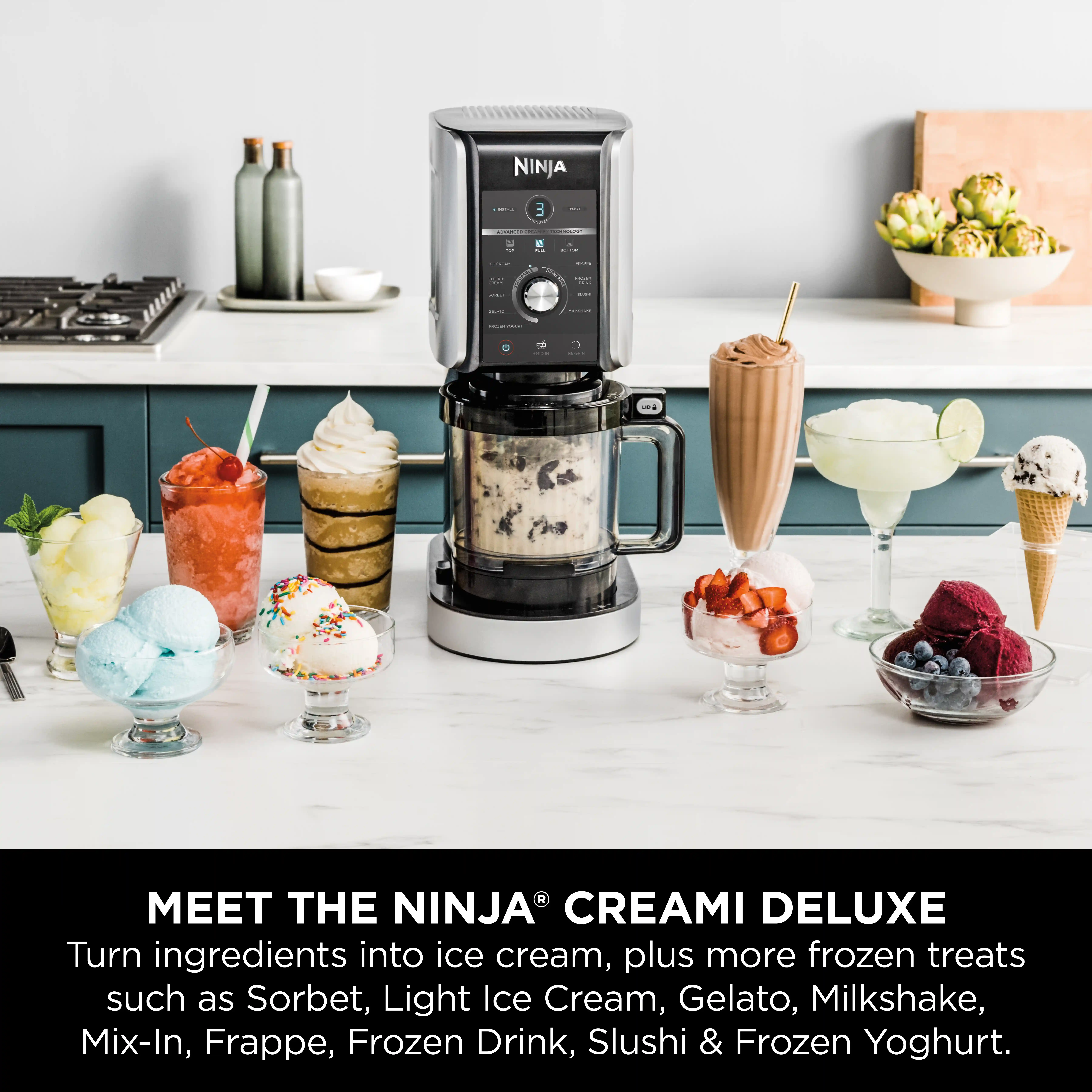 Ninja CREAMi Deluxe 10-in-1 Ice Cream and Frozen Drink Maker (4 Tub Bundle)