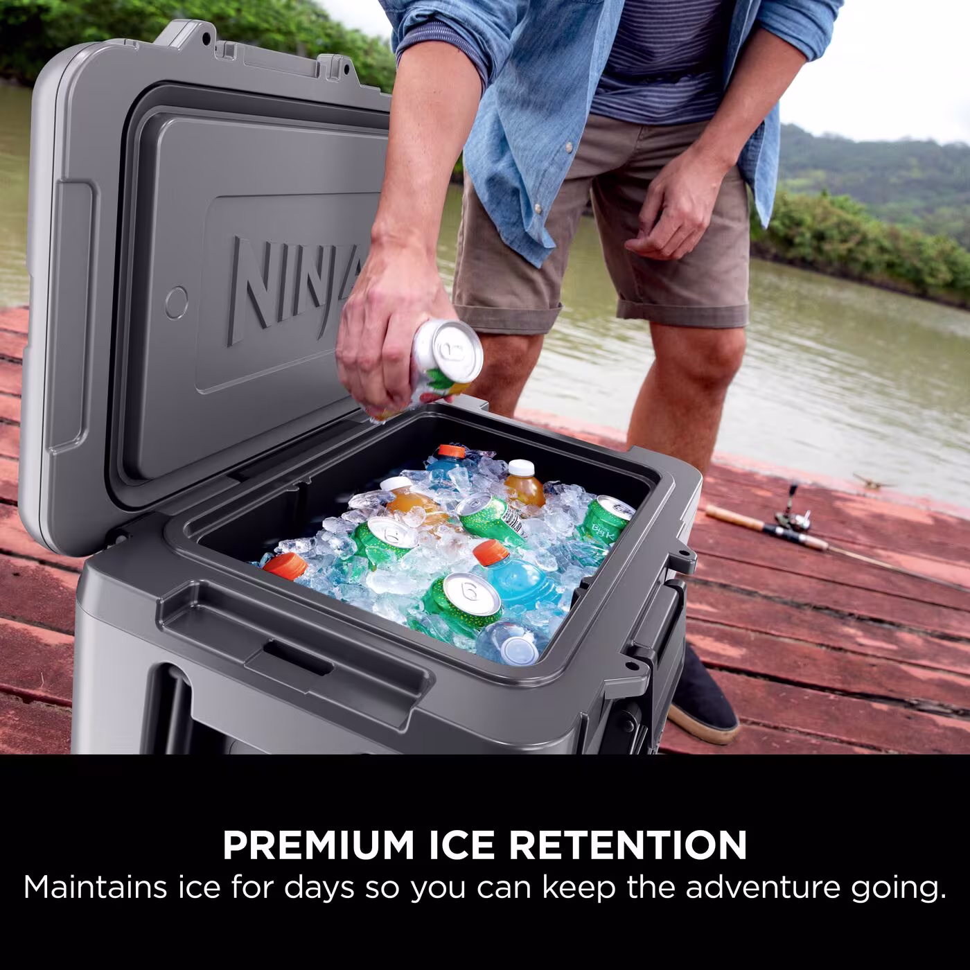 Ninja FrostVault 45QT/42L Wheeled Cooler with Dry Zone, Slate Grey FB245UKGY