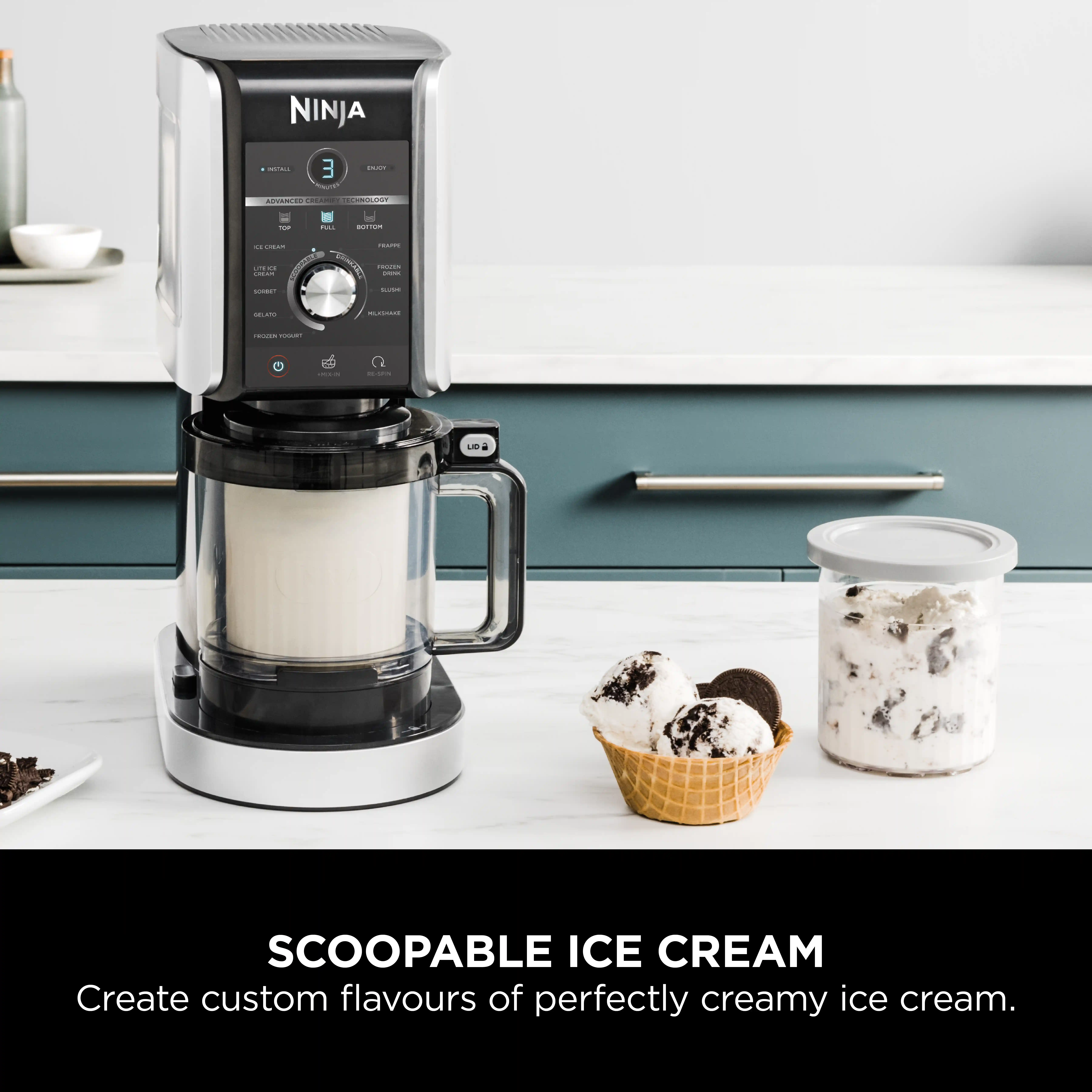 Ninja CREAMi Deluxe 10-in-1 Ice Cream and Frozen Drink Maker (4 Tub Bundle)