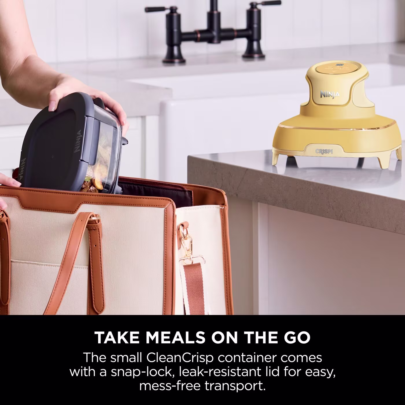 Ninja CRISPi 4-in-1 Portable Glass Air Fryer - Ginger Snap FN101UKGD