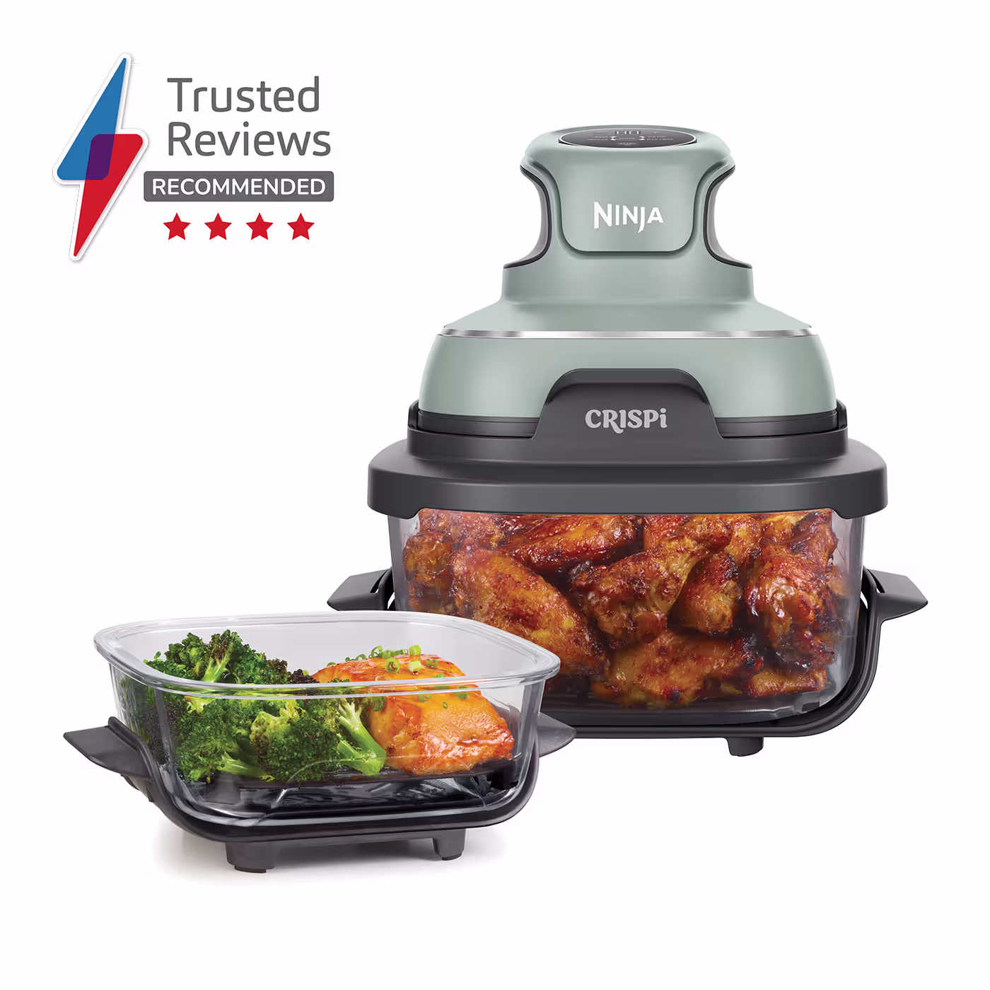 Ninja CRISPi 4-in-1 Portable Glass Air Fryer - Sage FN101UKSG