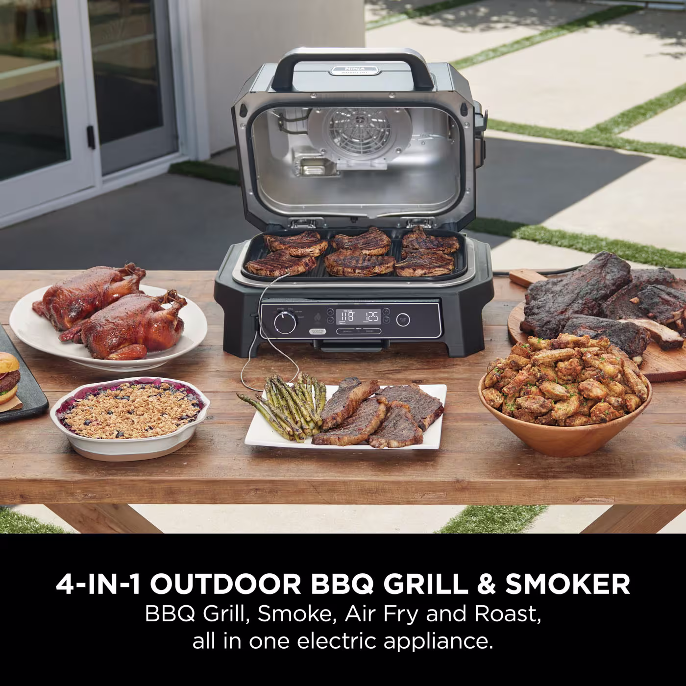 Ninja Woodfire Pro XL Electric BBQ Grill & Smoker with Stand & Cover