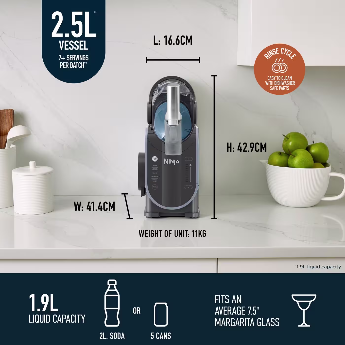 Ninja SLUSHi Frozen Drink Maker - Margarita Tea Green FS301UKTG