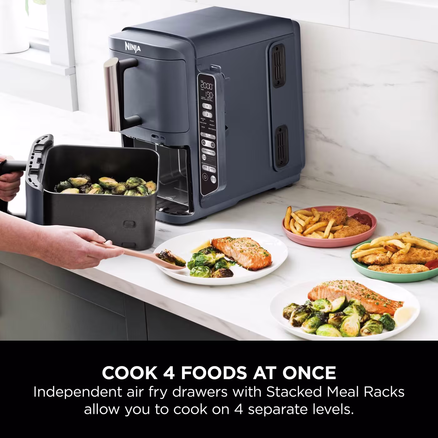 Ninja Double Stack XL 2-Level Air Fryer with Smart Cook System 9.5L​ Cyber Space SL451UKCYD