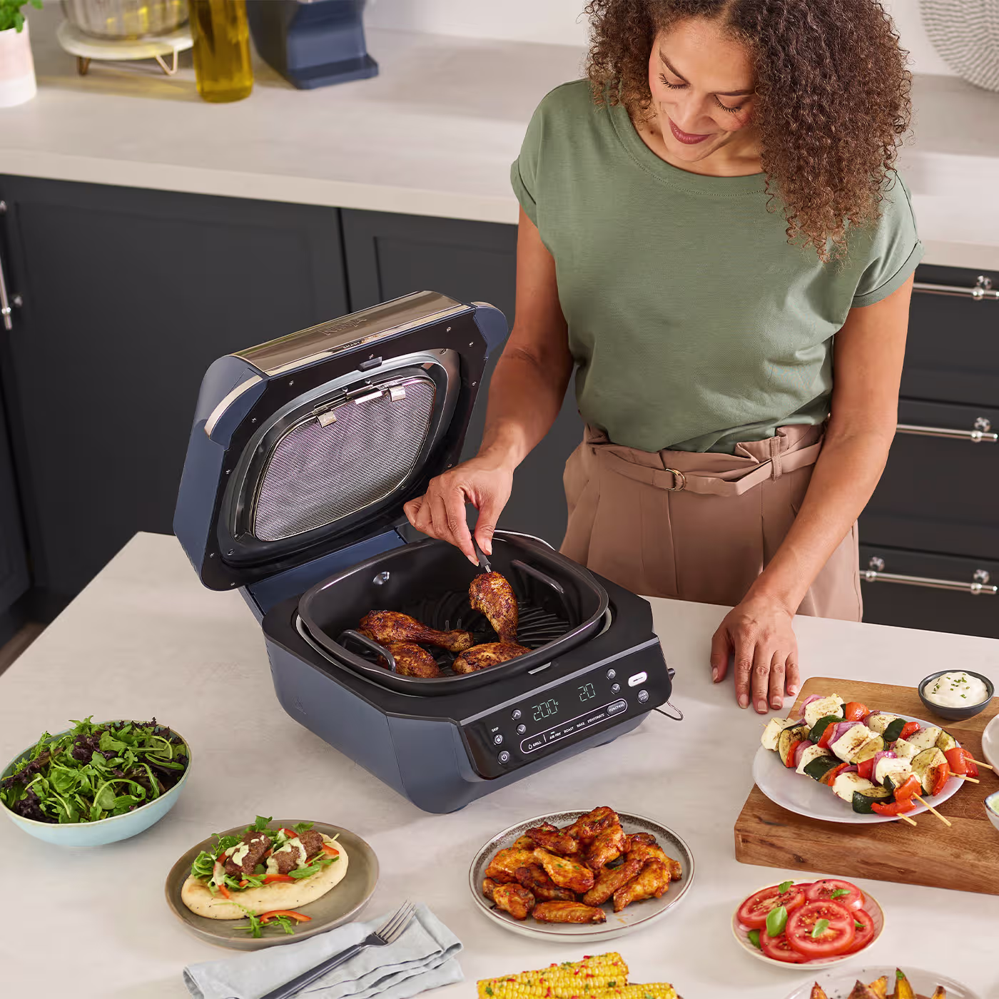 Ninja 5-in-1 Grill & Air Fryer - Cyber Space EG351UKCYD