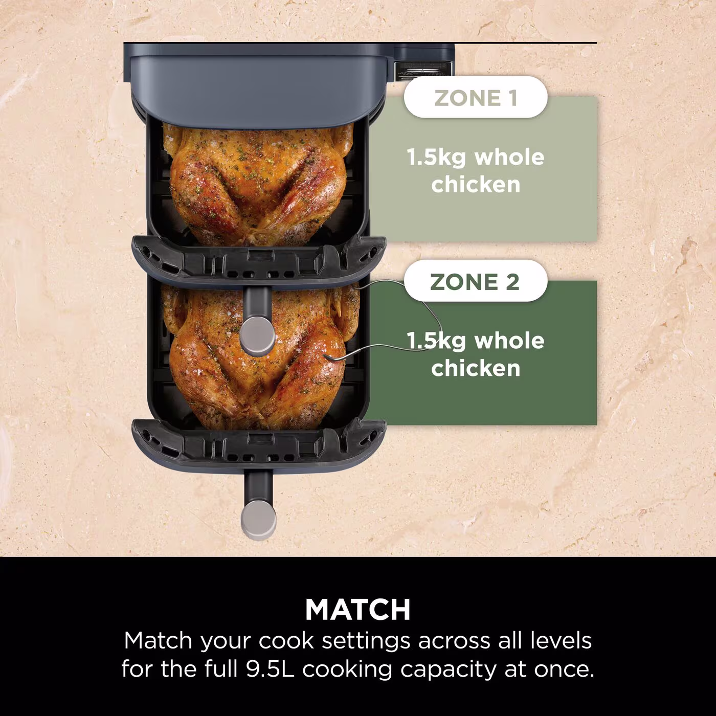 Ninja Double Stack XL 2-Level Air Fryer with Smart Cook System 9.5L​ Cyber Space SL451UKCYD
