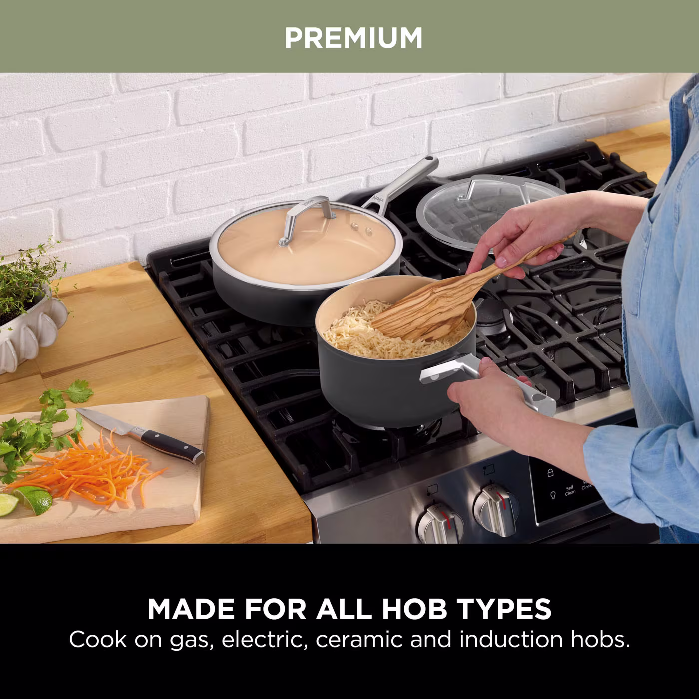 Ninja Extended Life Ceramic 5-Piece Frying Pan & Saucepan Set CW95000UK