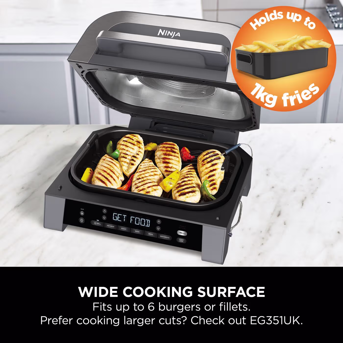 Ninja 6-in-1 MAX Grill & Air Fryer DG551UK