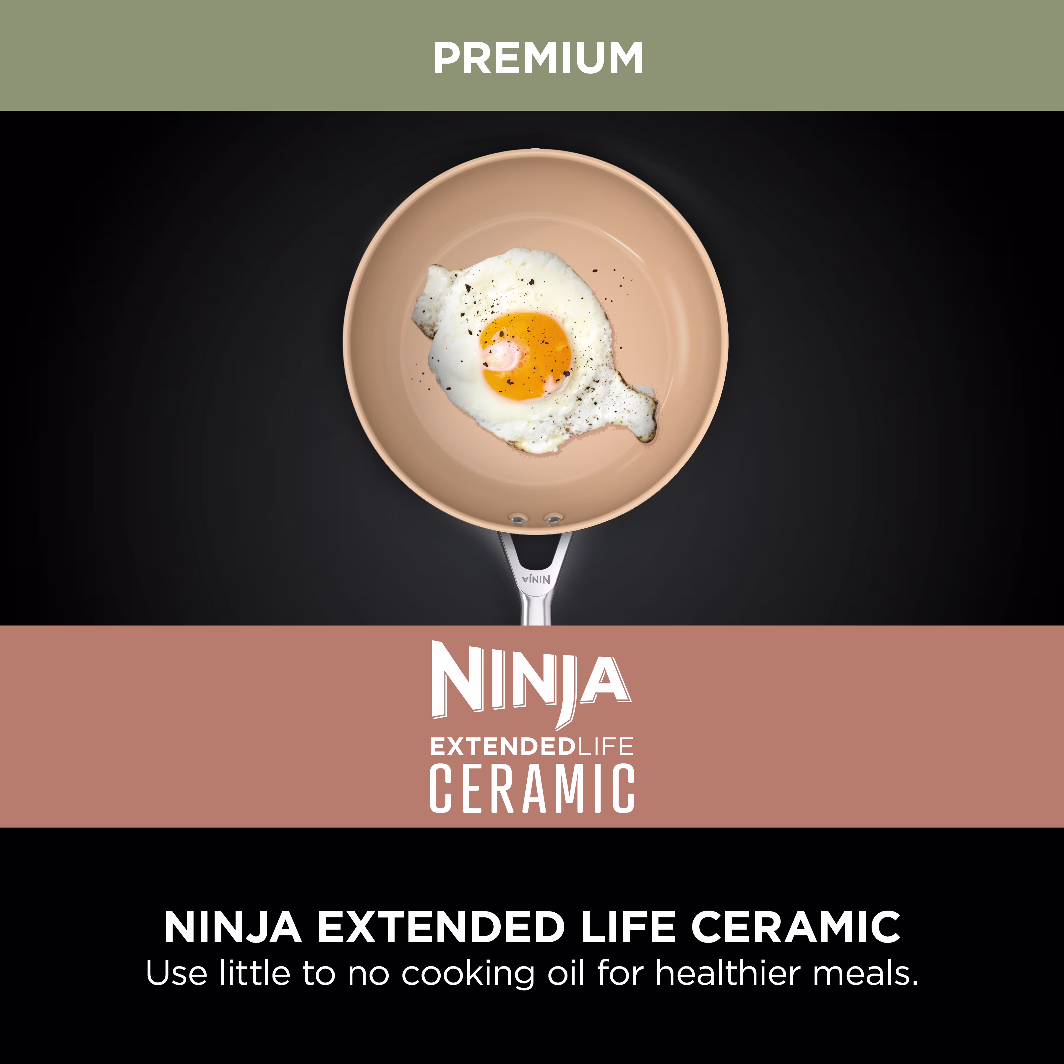 Ninja Extended Life Ceramic 5-Piece Frying Pan & Saucepan Set - CW95000EUUKDB