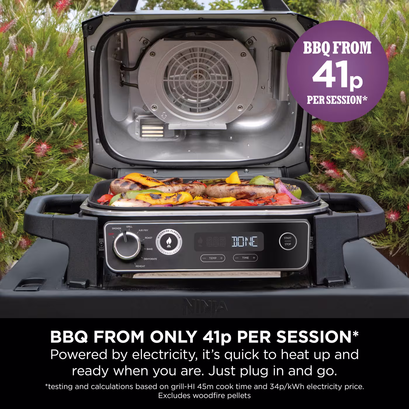 Ninja Woodfire Electric BBQ Grill & Smoker OG701UK