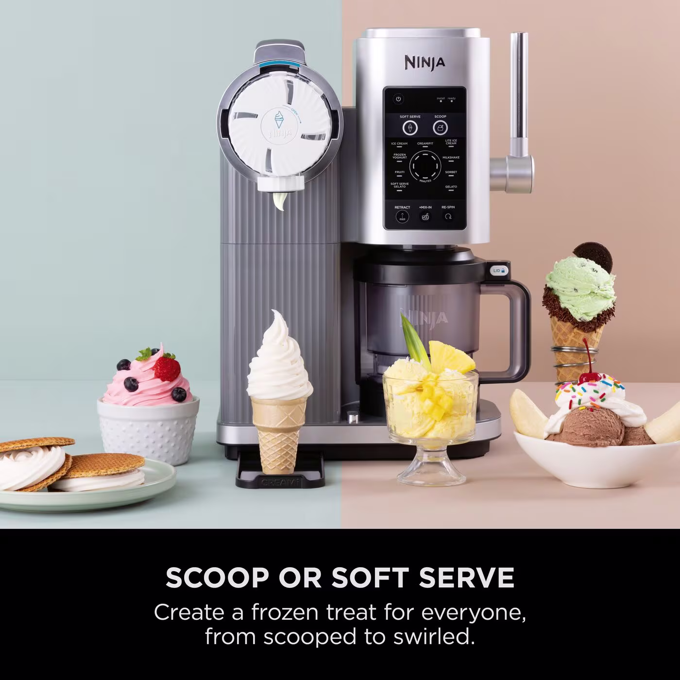 Ninja Swirl by CREAMi 13-in-1 Soft Serve & Ice Cream Maker NC701UK