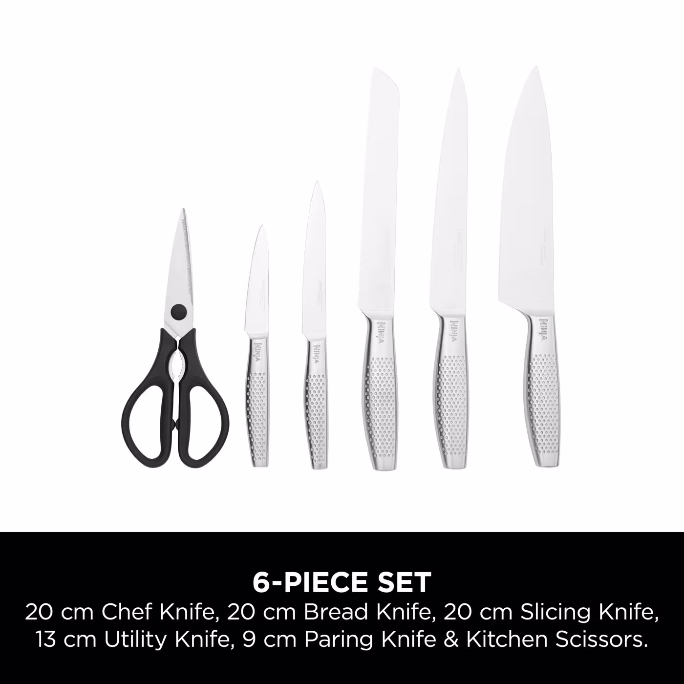 Ninja StaySharp Stainless 6-Piece Knife Set & Wood Block – K62006EUUK