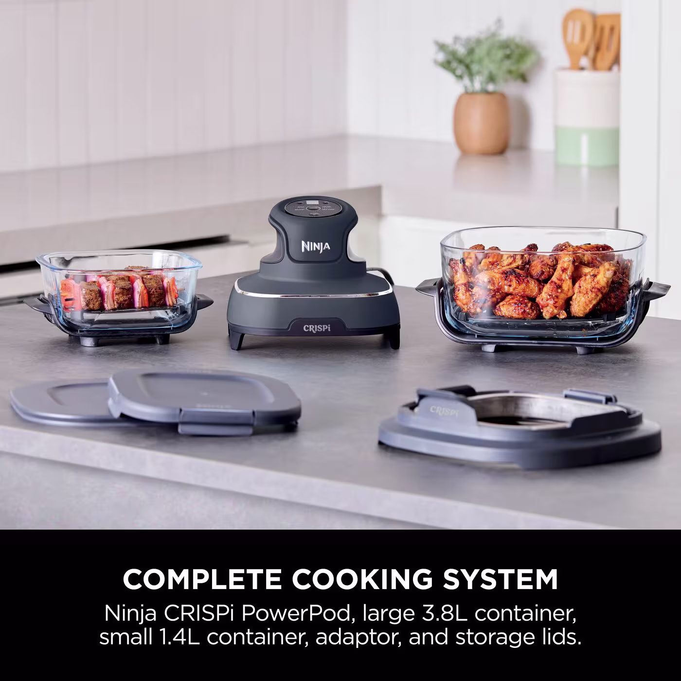 Ninja CRISPi 4-in-1 Portable Glass Air Fryer Flex Set - Cyber Space
