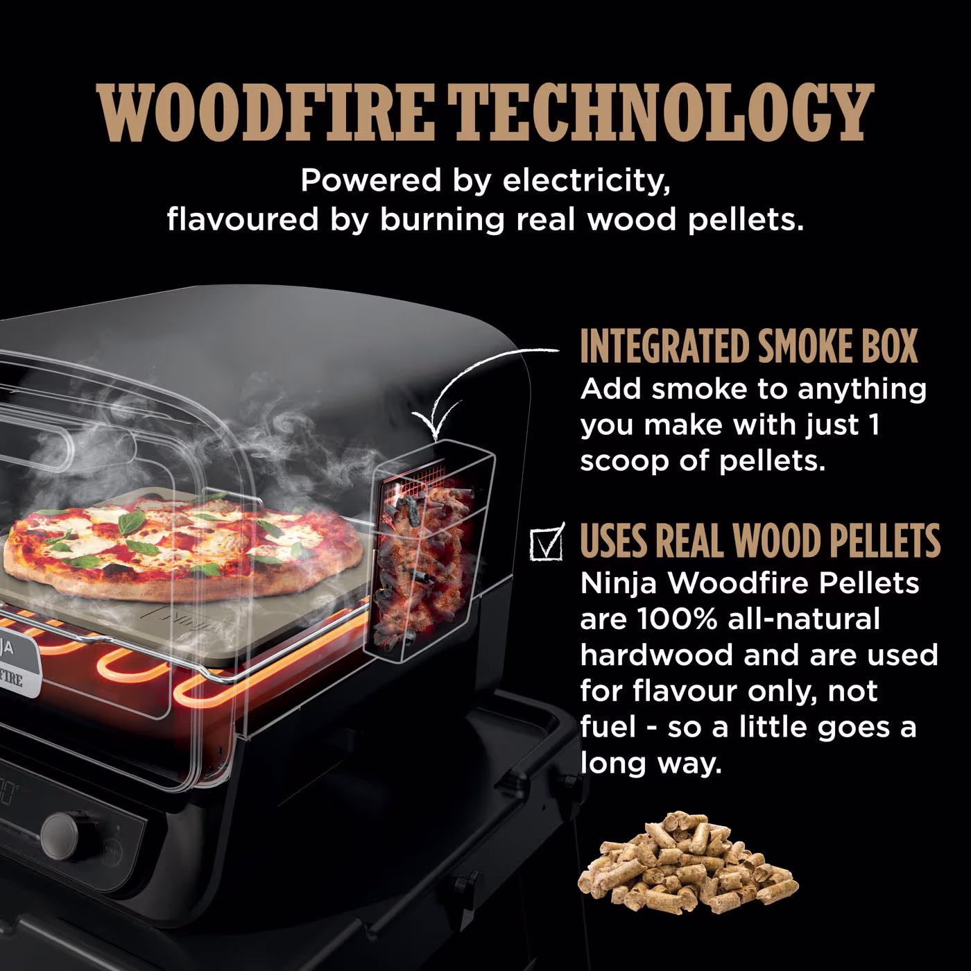 Ninja Woodfire Outdoor Oven, Artisan Pizza Maker and BBQ Smoker with Stand & Cover