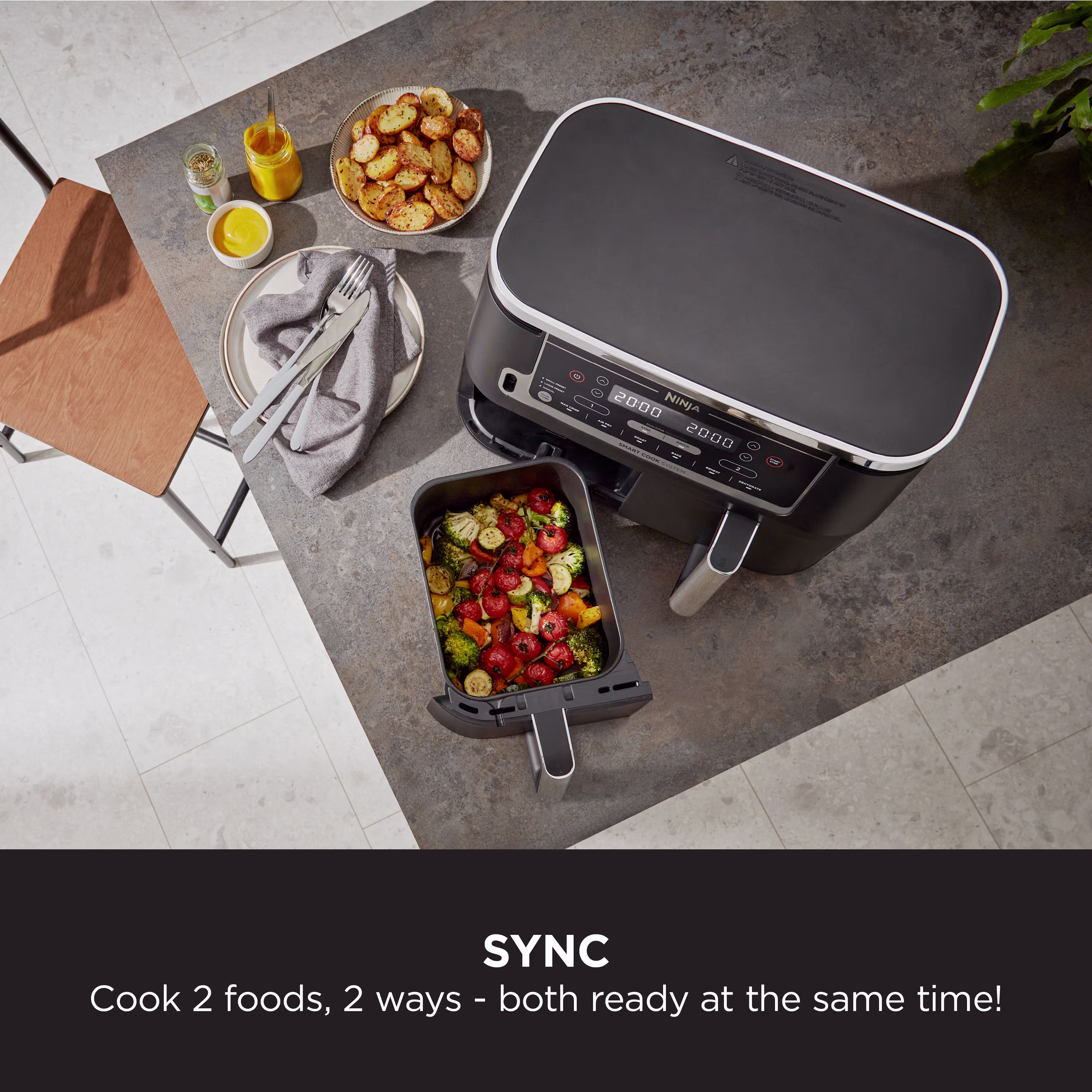 Ninja Foodi MAX Dual Zone Air Fryer with Smart Cook System AF451UK