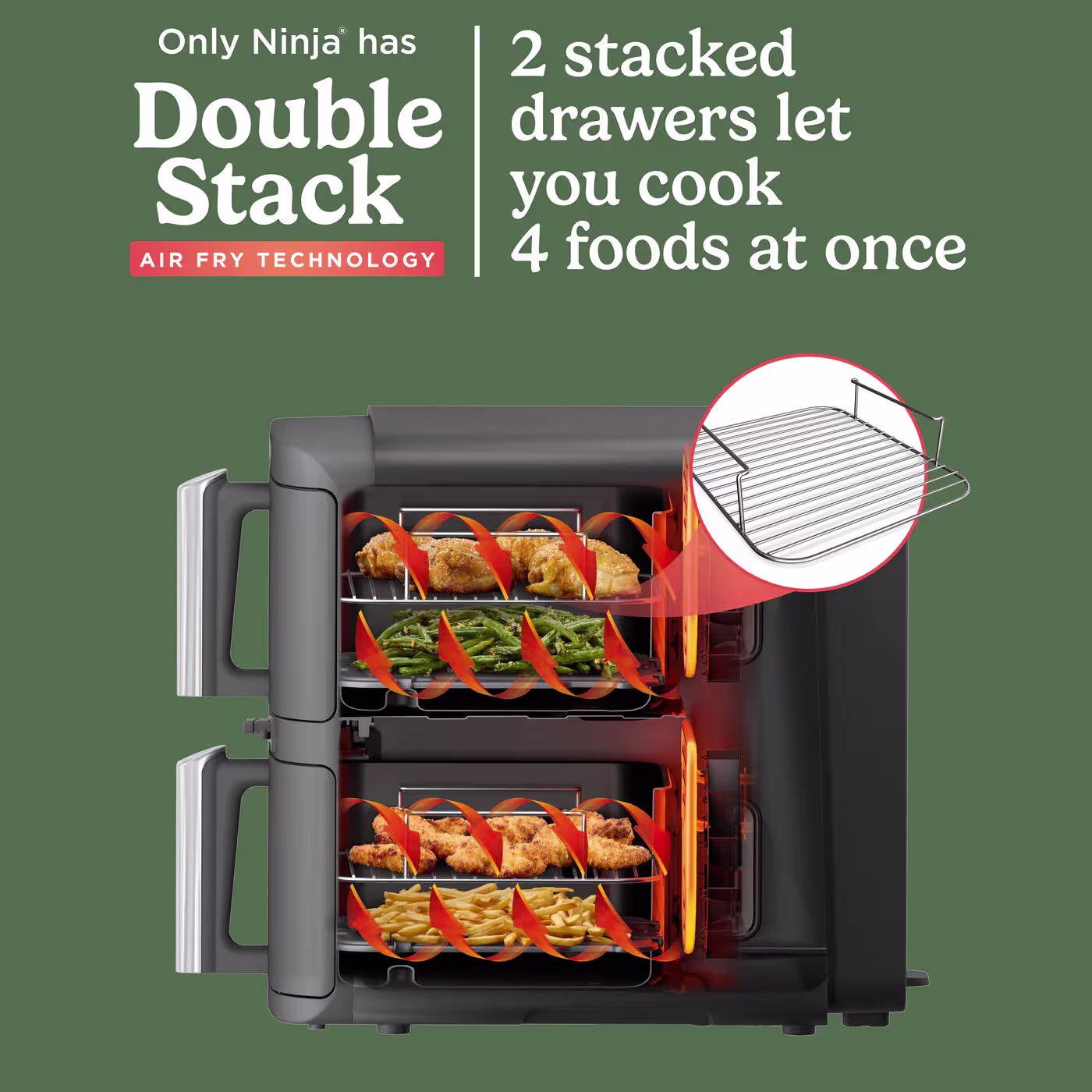 Ninja Double Stack XL 2-Level Air Fryer with Smart Cook System 9.5L​ Cyber Space SL451UKCYD