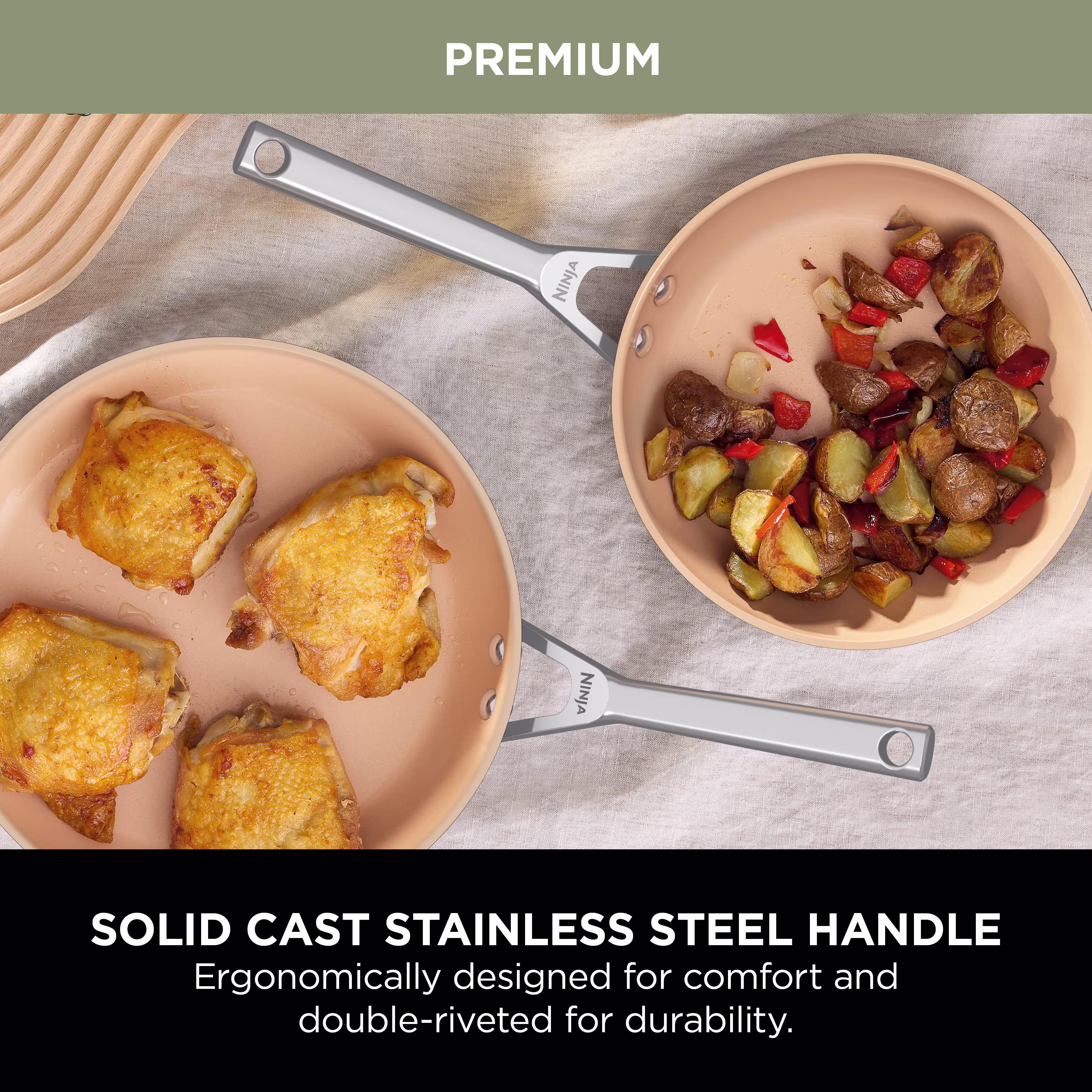 Ninja Extended Life Ceramic 5-Piece Frying Pan & Saucepan Set - CW95000EUUKDB