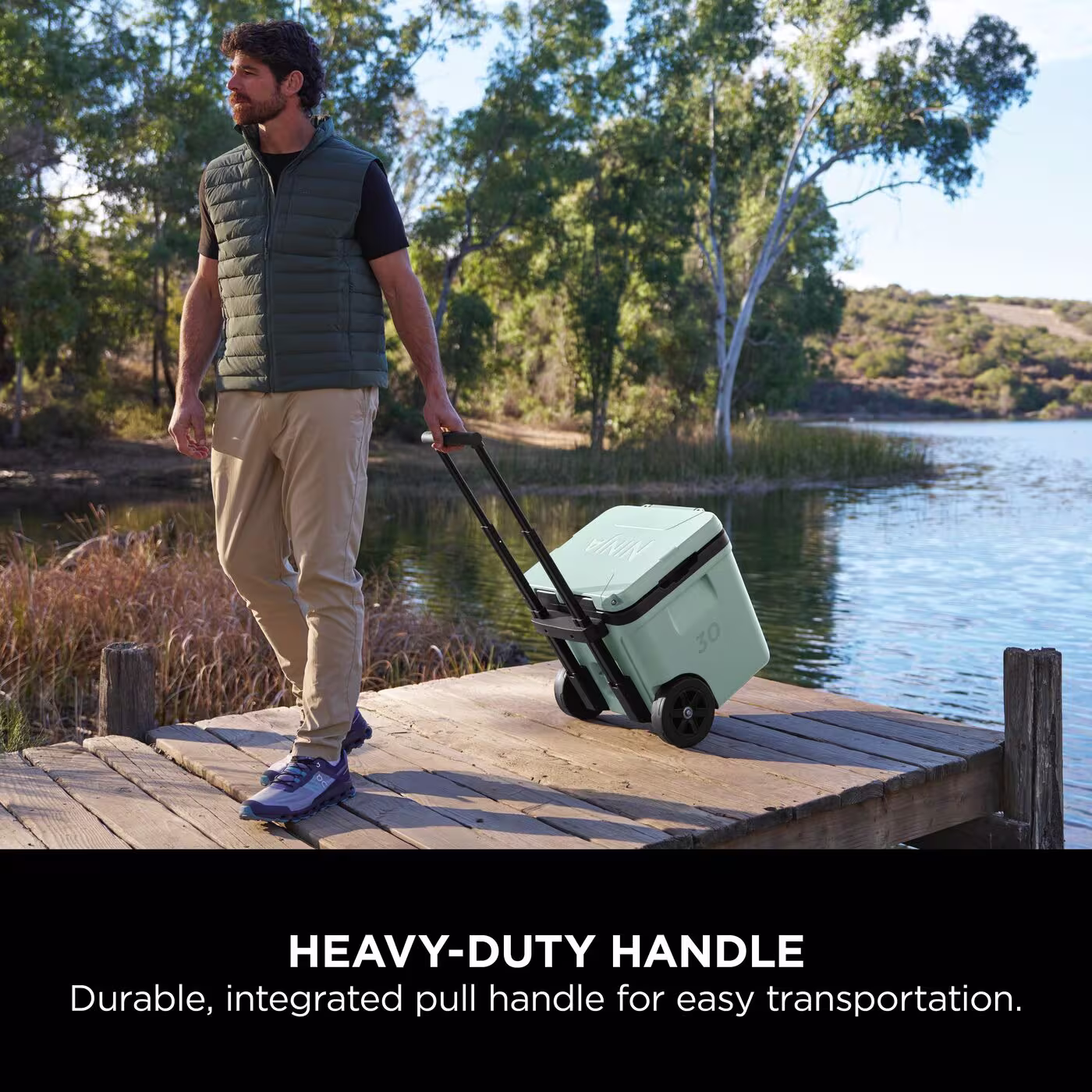 Ninja FrostVault 30QT/28L Wheeled Cooler with Dry Zone, Seafoam Blue FB230UKMT