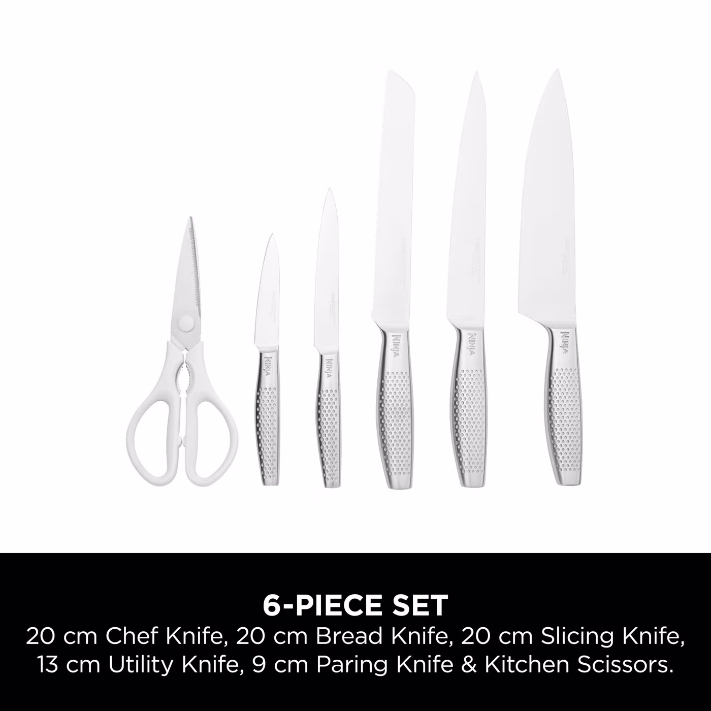 Ninja StaySharp Stainless 6-Piece Knife Set & White Block – K62006EUWH