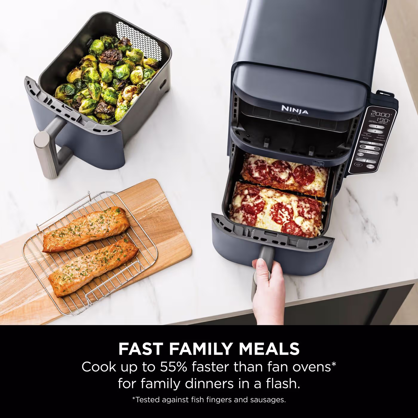 Ninja Double Stack XL 2-Level Air Fryer with Smart Cook System 9.5L​ Cyber Space SL451UKCYD