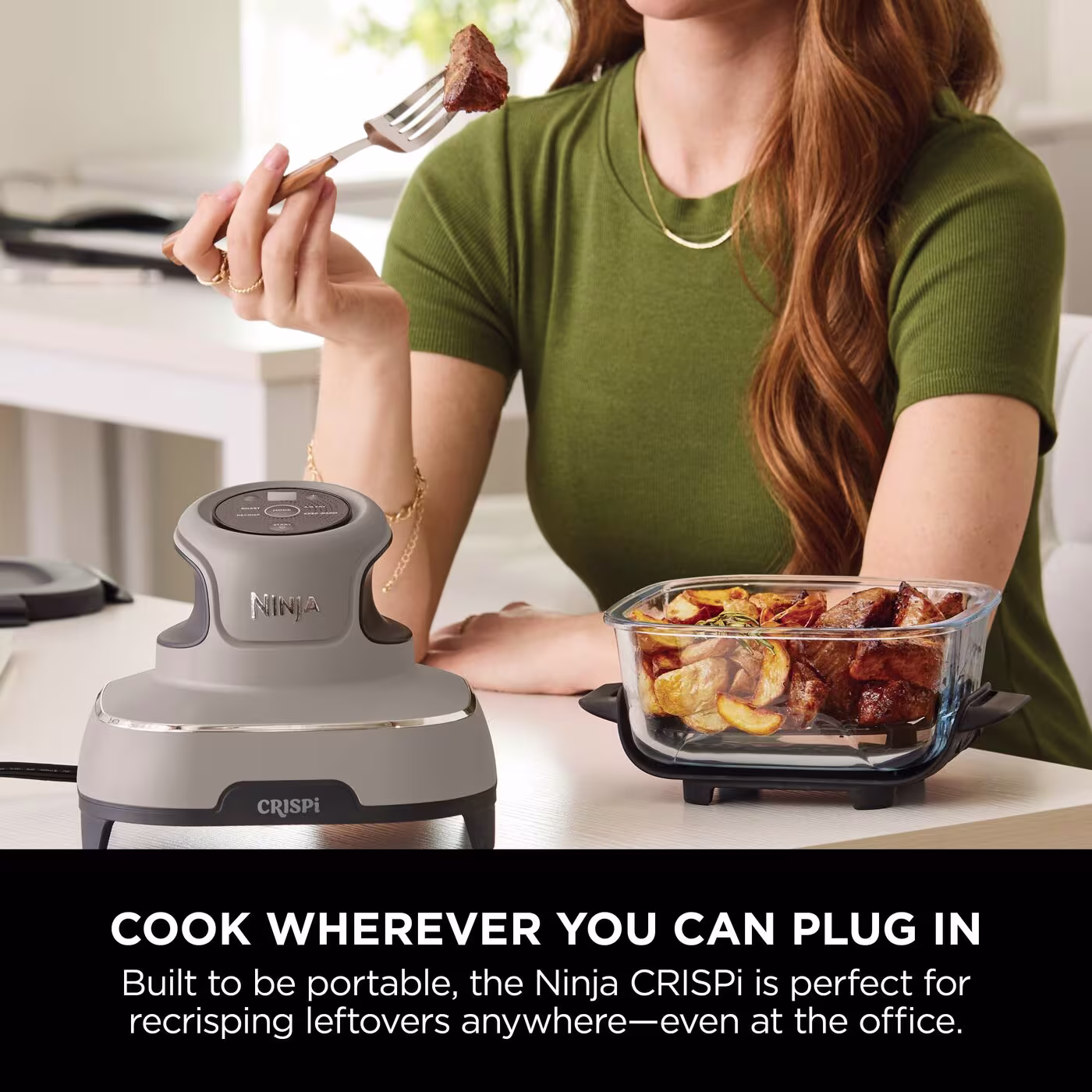 Ninja CRISPi 4-in-1 Portable Glass Air Fryer Meal Prep Set - Stone